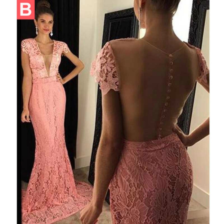 Mermaid White V Neck Sheer Feather 3D Leaf Prom Dress LBQ2997